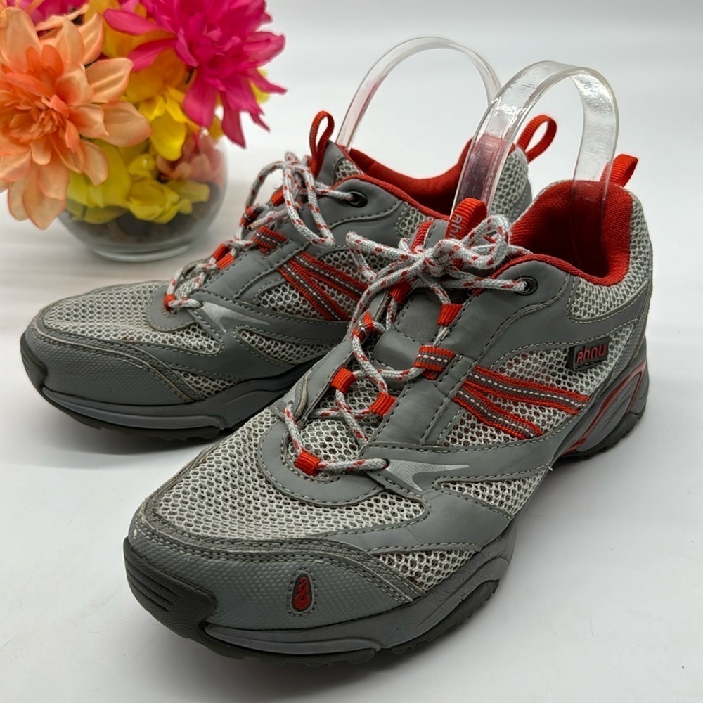 Ahnu Gray Red Hiking Sneakers Size 8.5 SNK6407